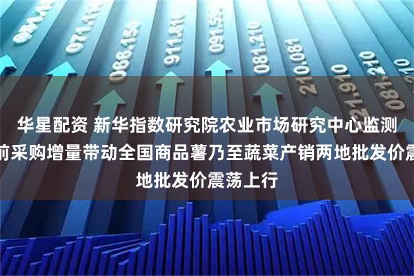 华星配资 新华指数研究院农业市场研究中心监测：假期前采购增量带动全国商品薯乃至蔬菜产销两地批发价震荡上行