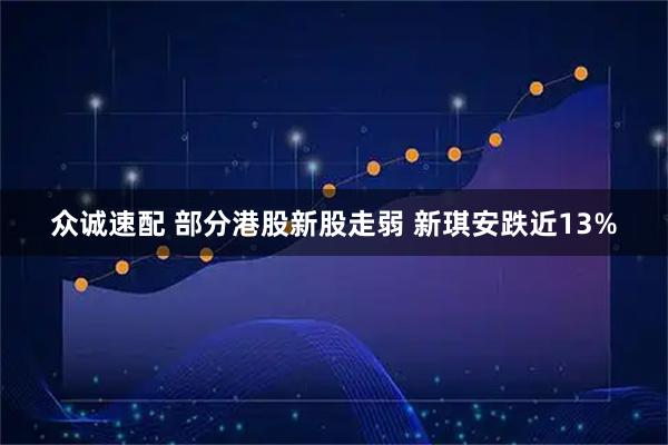 众诚速配 部分港股新股走弱 新琪安跌近13%